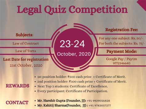 1 National Legal Quiz Competition By Just Justice Legal Utility