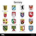 Wappen der Bundesländer, Alle deutschen Regionen Emblem Sammlung Stock ...