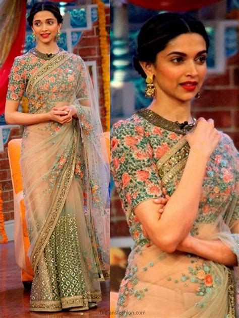 Intricate Floral Embroidered Blouse Worn By Deepika Blouse Designs High Neck Silk Saree Blouse