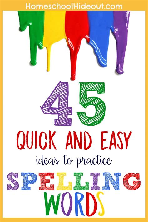 45 Ways To Practice Spelling Words Homeschool Hideout