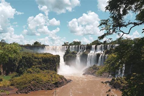 Iguazu Falls On The Border Of Brazil And Argentina Stock