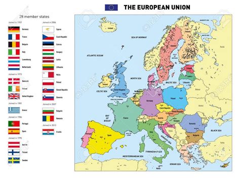 Carte Interactive Deurope Etats Membres De Lunion à Capitale Union