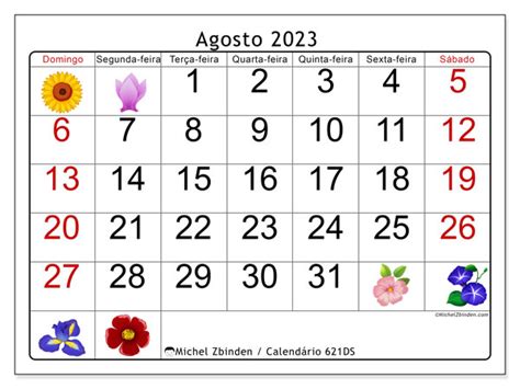Calendário De Agosto De 2023 Para Imprimir “50ds” Michel Zbinden Br