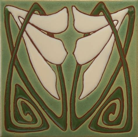 Custom Art Deco Tiles Green And Ivory By Loftin