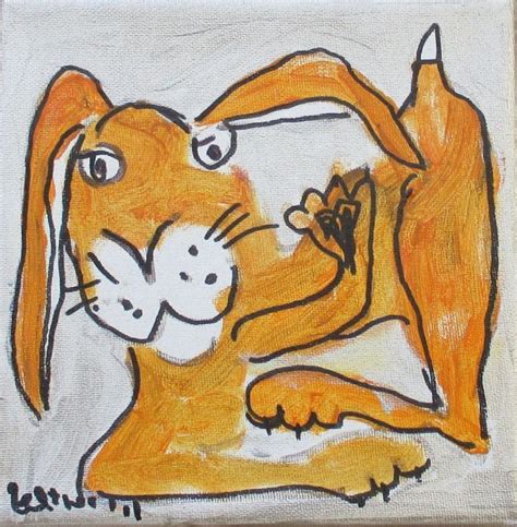 Little Bunny Easter Time 2011 Acrylic Painting By Sonja Zeltner
