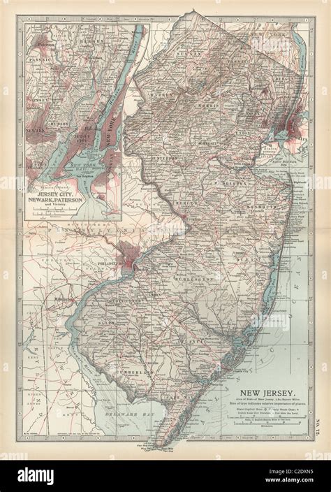 Mapa de Nueva Jersey Fotografía de stock Alamy