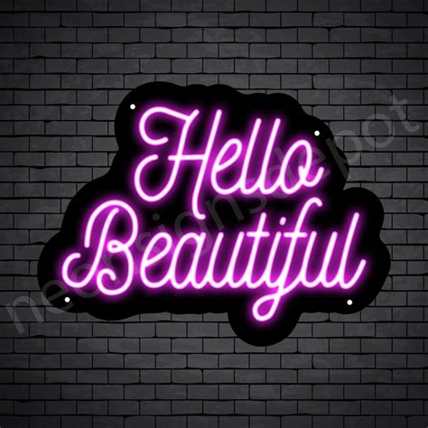 Hello Beautiful Neon Sign Neon Signs Depot