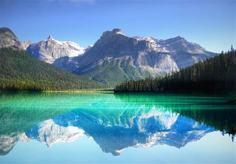 British Columbia Mountain Lake Canadian Landscape Stock Photo Image