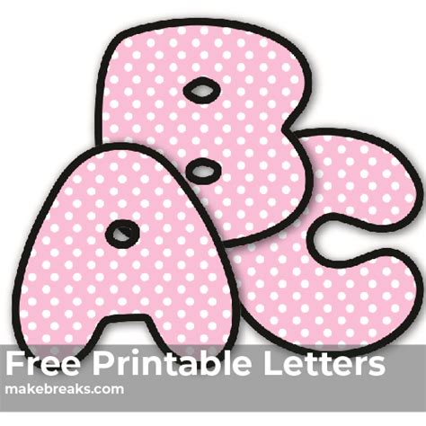 Pink Polkadot Free Printable Alphabet Make Breaks