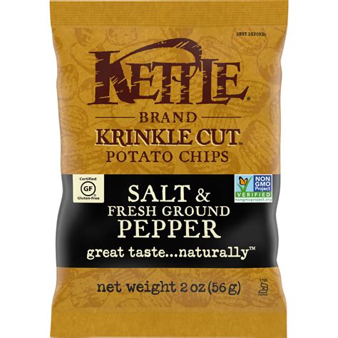 Kettle Brand Potato Chips Krinkle Cut Salt And Fresh Ground Pepper