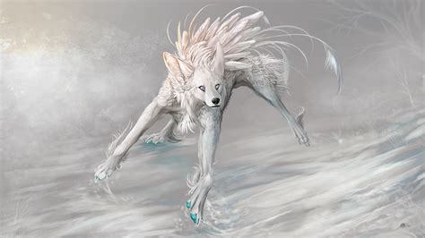 White Wolf Art Id 64618 Art Abyss
