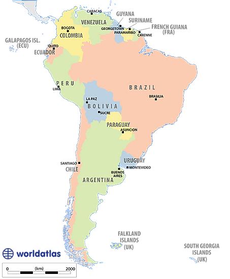 Map Of Latin America With Cities