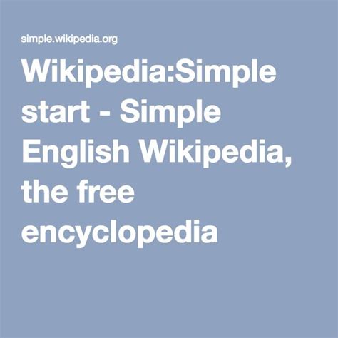Simple English Wikipedia, the free encyclopedia | Engelsk