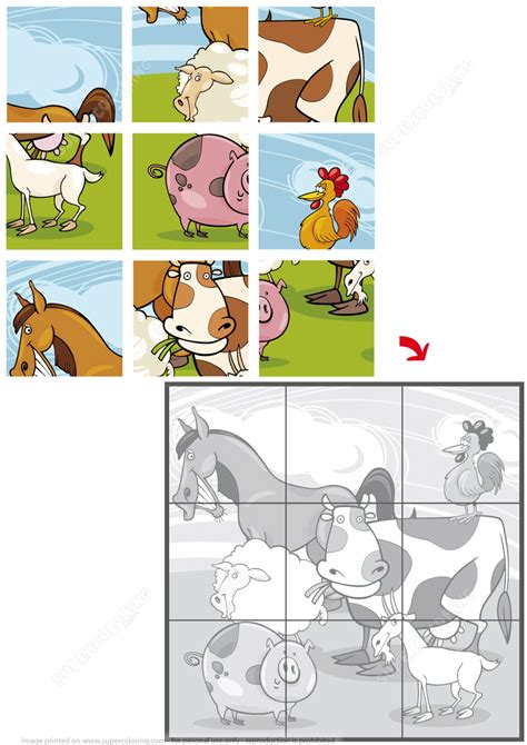 Farm Animals Jigsaw Puzzle Free Printable Puzzle Games
