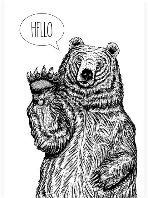 Hello Bear Sticker By Adamregester Redbubble