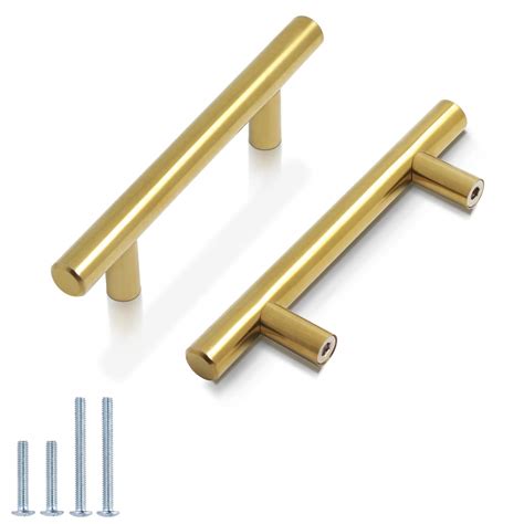 Buy Probrico 5 Pack 3 Hole Centers Gold Cabinet Pulls Euro Bar