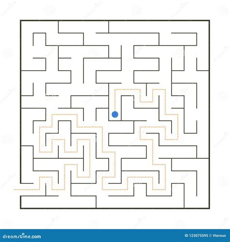 Labirinto Simples Com Solução Do Trajeto Ilustração Do Vetor