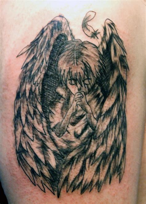 Wrist is ideal place for small size angel wing tattoos. Praying Angel Sketch Tattoo | Paulo Madeira Tattoo Artist ...