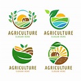 Premium Vector | Collection of agriculture logo designs
