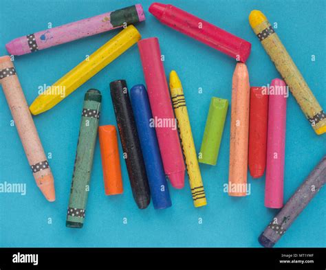 Wax Crayons Flat Lay Laid Background Abstract Stock Photo Alamy