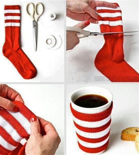 Diy Sock Coffee Sleeve Christmas Hacks Christmas Mugs Christmas