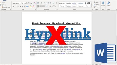 How To Remove All Hyperlinks In Microsoft Word Youtube