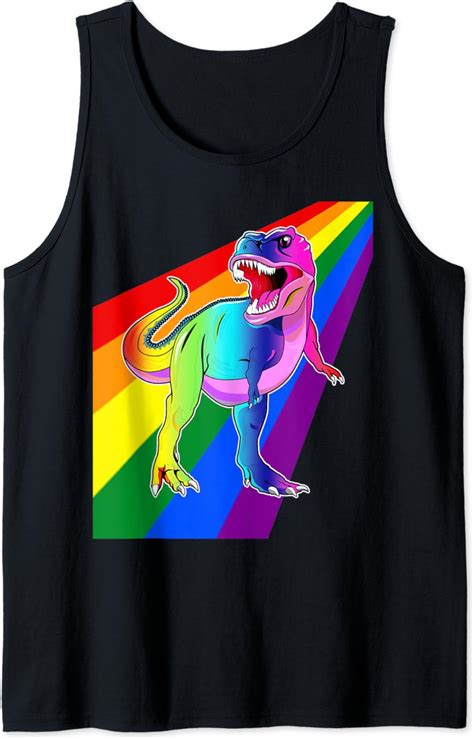 Pride Flag Lgbtq Flag Dinosaur Tank Top Amazon Co Uk Fashion