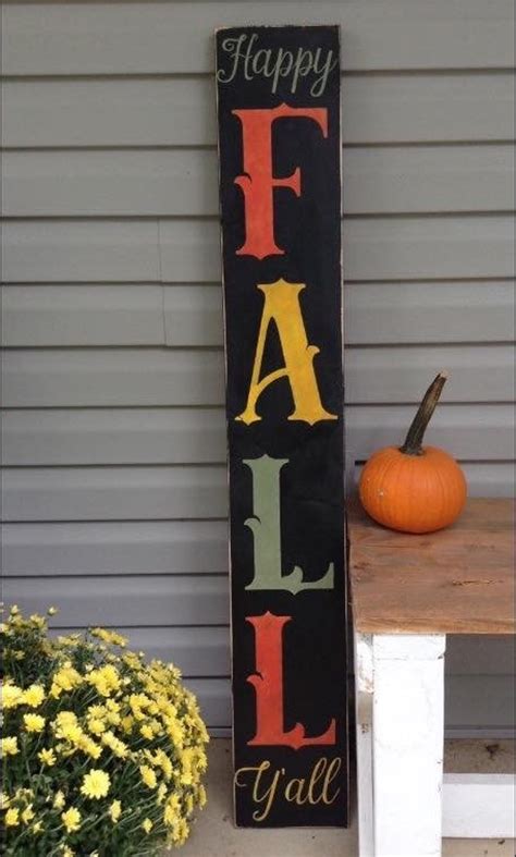 Happy Fall Yall Porch Sign Fall Front Porch Sign Wooden Etsy