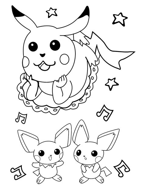 Pikachu And Pichu Coloring Pages To Print Coloring Pages To Print
