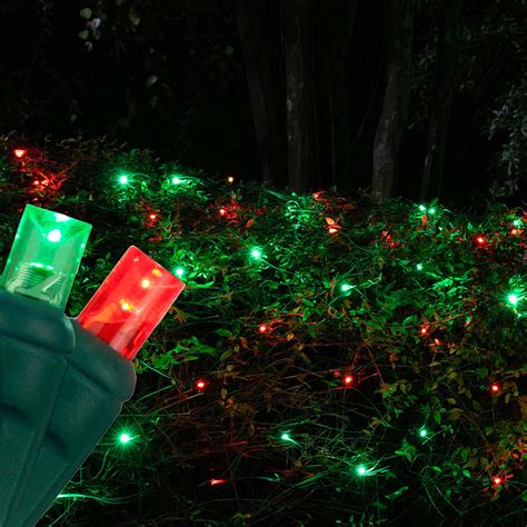 5mm Red, Green LED Net Lights, Green Wire