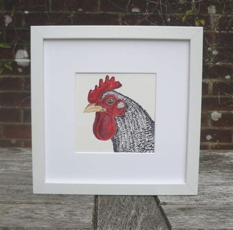Items Similar To Original Framed Chicken Watercolour Chicken Painting