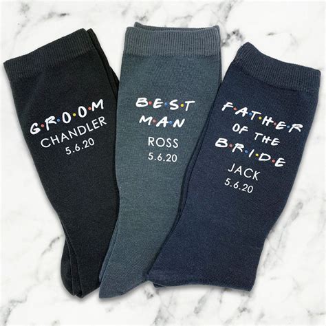 Groomsmen Socks Friends Inspired Personalized Wedding Socks Etsy