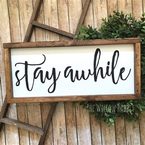 Stay Awhile Entry Decor Guest Bedroom Sign Farmhouse
