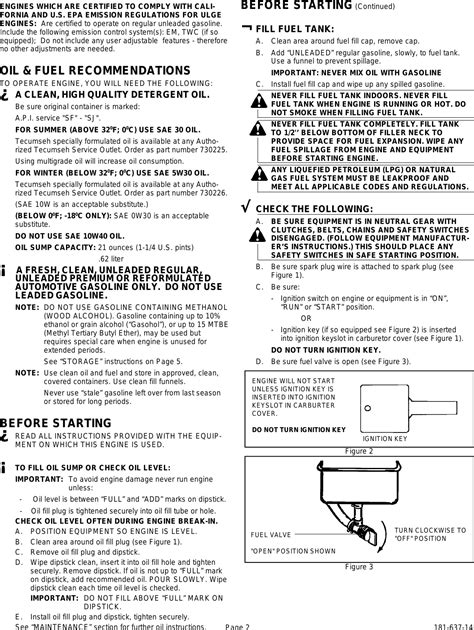 Tecumseh Vantage Hsk35 Hsk40 Hssk50 Users Manual M