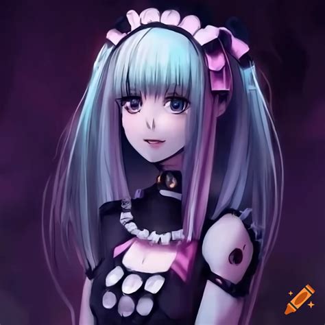 Anime Style Robot Maid With A Ghost Theme On Craiyon