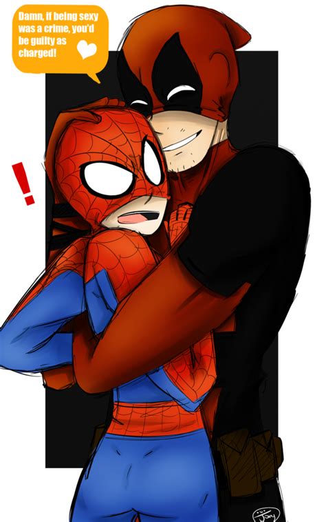 Spideypool Hug By Buttmantis Spideypool Deadpool Spiderman Deadpool X Spiderman