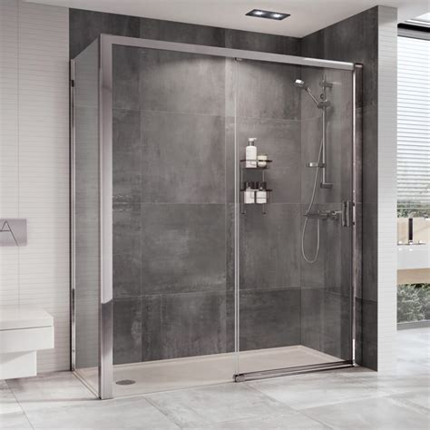 x roman showers embrace level access sliding door shower enclosure baker and soars