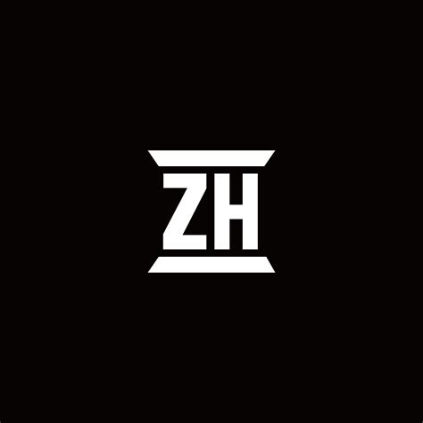 Zh Logo Monogram With Pillar Shape Designs Template 2962700 Vector Art