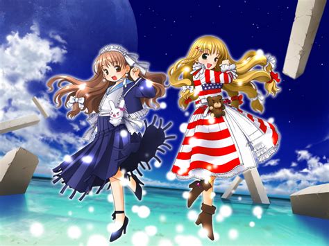 Kusunoki Masashige Highres Wallpaper 2girls American Flag Boots