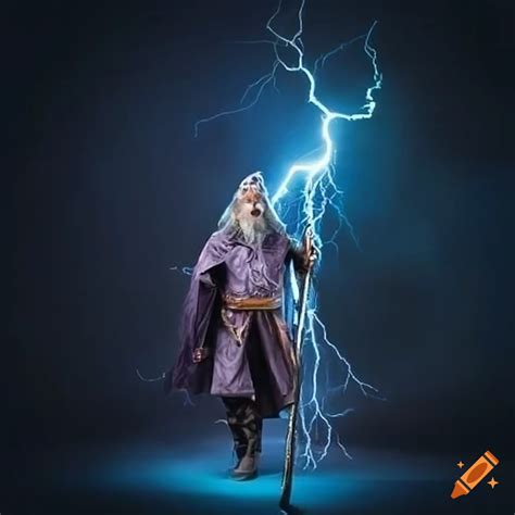 Wizard Casting A Lightning Bolt On Craiyon