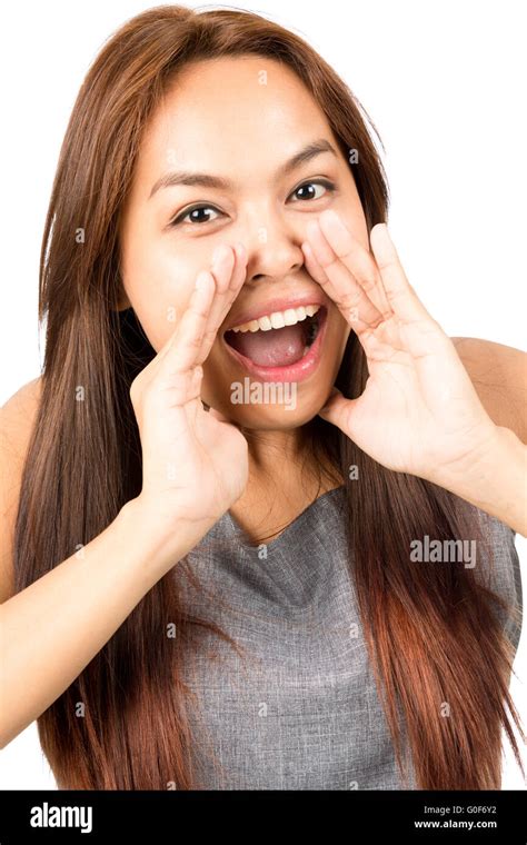 Hands Cupped Around Mouth Hi Res Stock Photography And Images Alamy