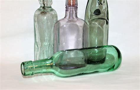 Antique Glass Bottle, Round Bottom Soda Bottle, Collectible Bottle