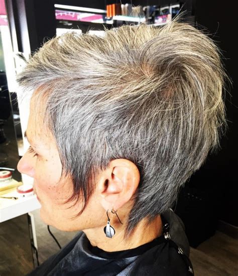 Gray hair is celebrated with this short undercut. Short and Sassy Gray | Hair styles, Gorgeous gray hair, Long gray hair