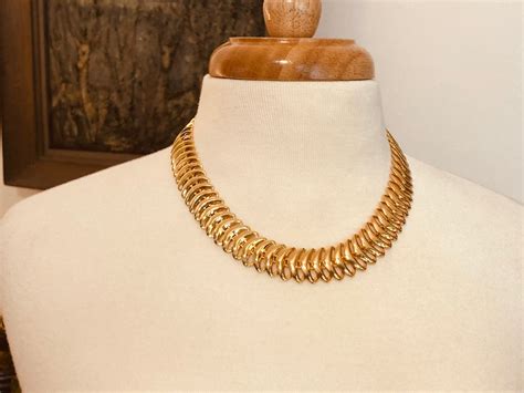 80sgold Necklacegold Chain Necklaceslinky Etsy