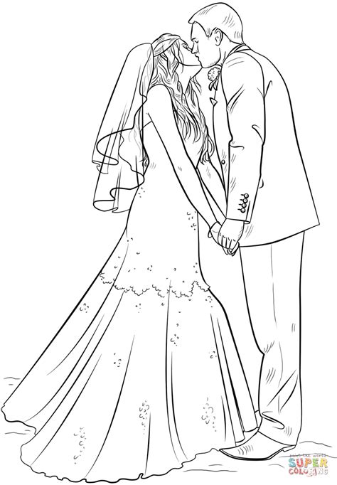 Bride And Groom Coloring Page Free Printable Coloring Pages