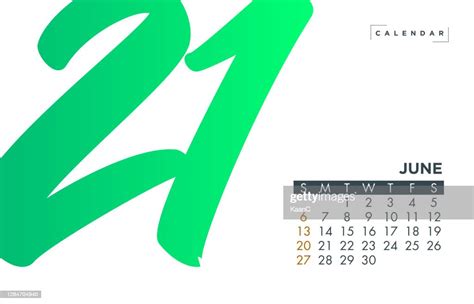 June 2021 Calendar 2021 Design Template Week Start On Sunday Stock
