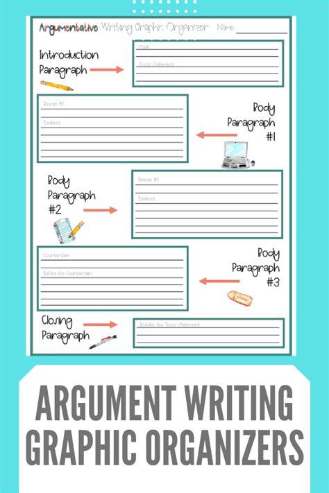 Argumentative Essay Writing Graphic Organizers 6th 12th Grade