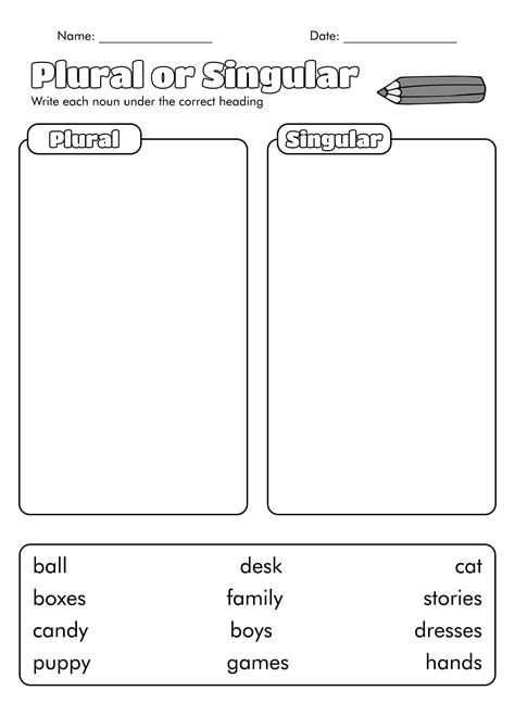 Single And Plural Worksheets