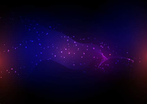 Abstract Background With Flowing Lines And Glowing Dots 530811 Vector