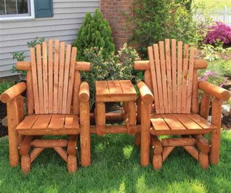 Cedar Log Outdoor Furniture Made By The Amish